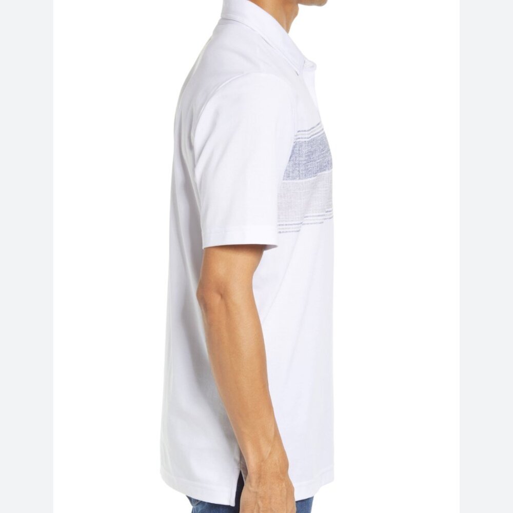 Travis Mathew Polo Shirt‎ Men's Medium Over the Fence Chest Stripe Golf Polo - Picture 3 of 14